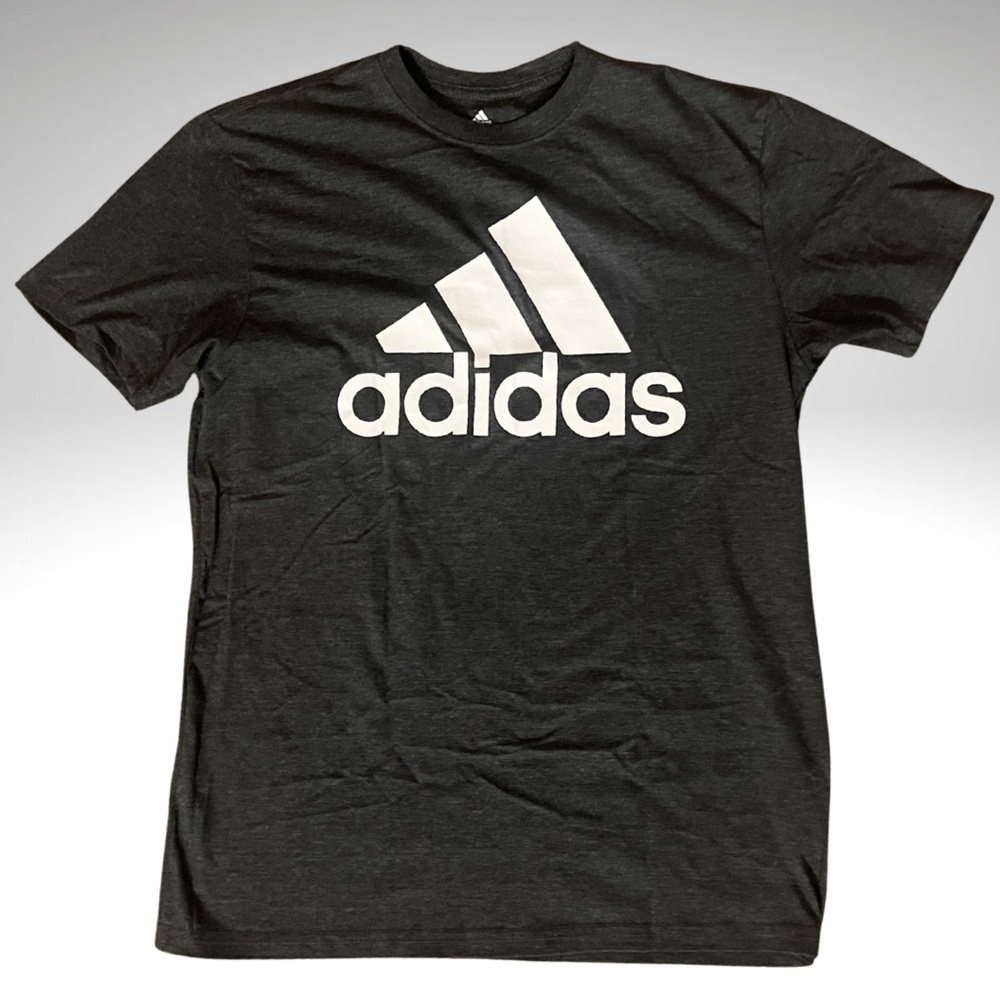 adidas Black Short Sleeve Tee with White Trefoil Logo